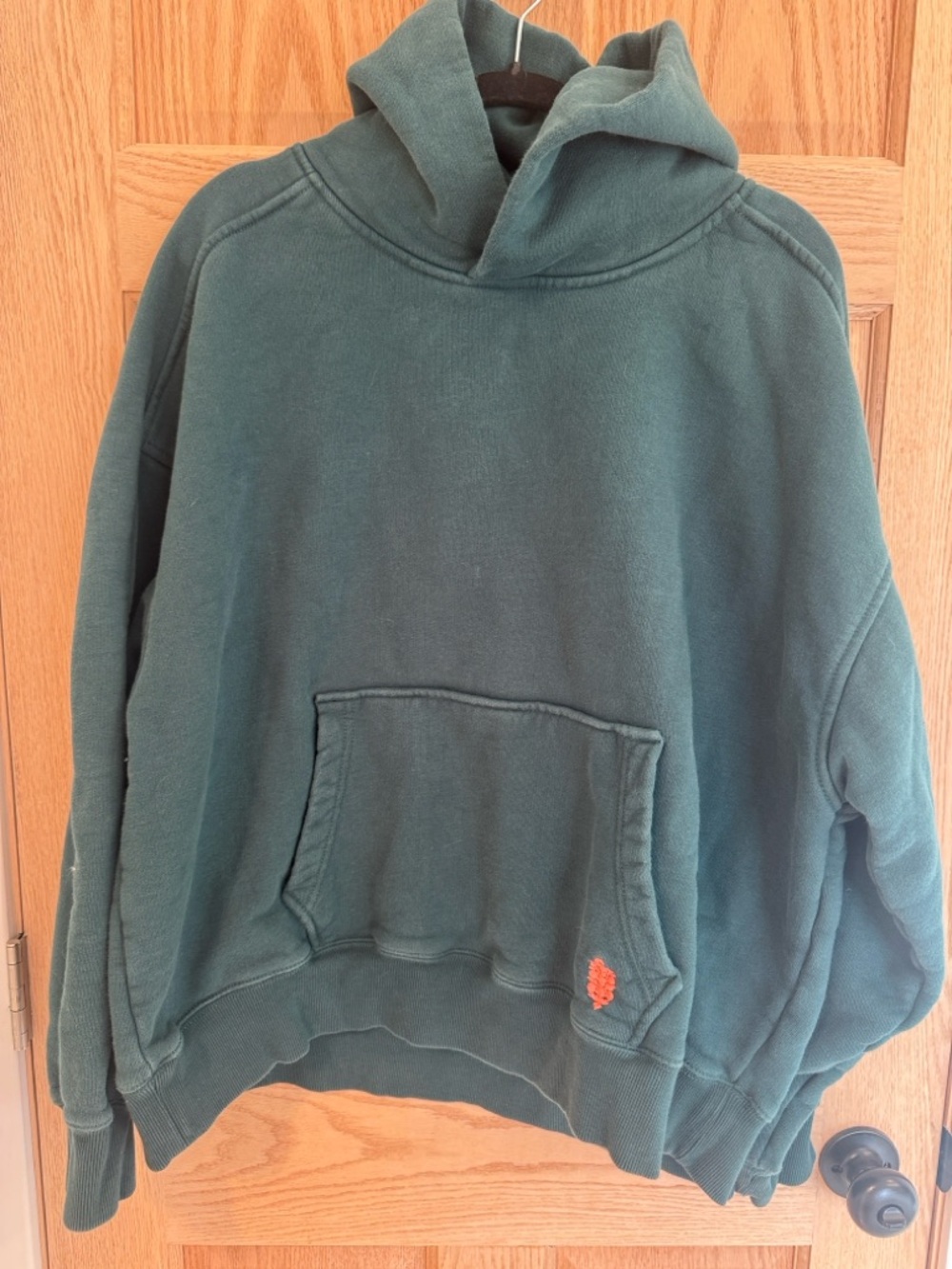 Free People Movement A Cut Above Dark Green Hooded Pullover Sweatshirt Size L - Picture 4 of 4